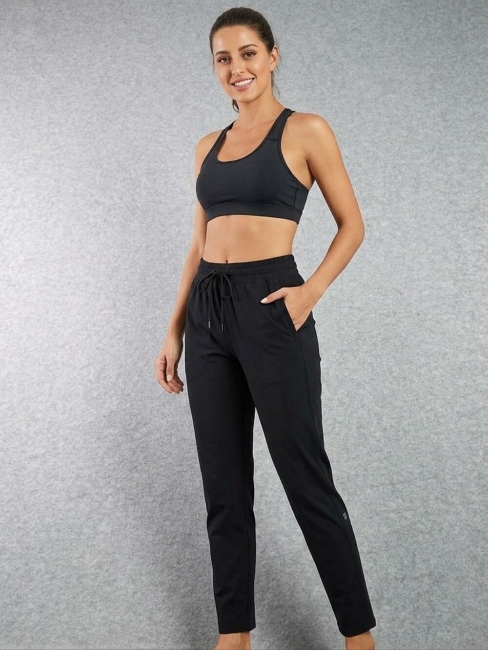 CRZ YOGA Women's Quick-Dry Workout Pants Track Joggers Black XL NWT